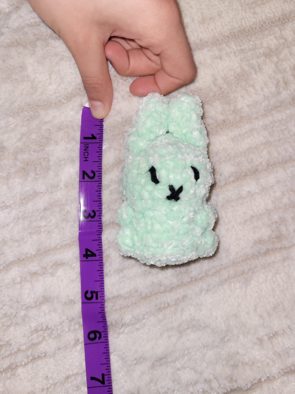 Plush Bunny Keychain — Mint Green